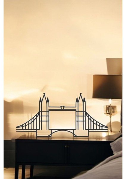 Kule Köprüsü Line Art Figür - Minimalist Dekor & Koleksiyon, Ev Dekoru, 3D Baskı