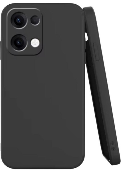 Oppo Reno 13 Uyumlu Silikon Kılıf - Kamera Korumalı Esnek Pastel Renk Kapak - Siyah