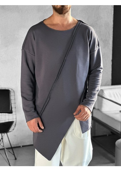 Asimetrik Gri Sweat