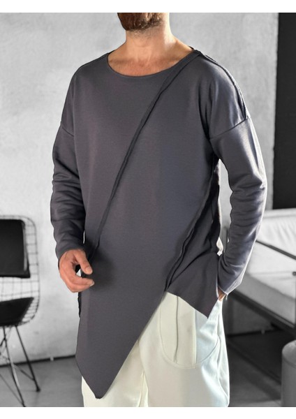 Asimetrik Gri Sweat