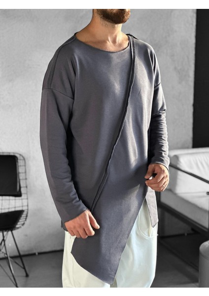 Asimetrik Gri Sweat