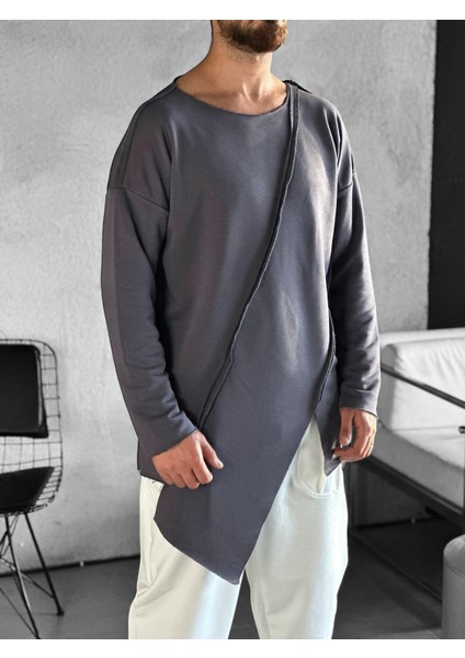 Asimetrik Gri Sweat
