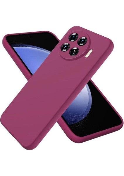 Tecno Spark 20 Pro Plus Uyumlu Silikon Kılıf - Kamera Korumalı Esnek Pastel Renk Kapak - Mürdüm