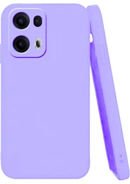 Oppo Reno 13 Pro Uyumlu Silikon Kılıf - Kamera Korumalı Esnek Pastel Renk Kapak - Lila