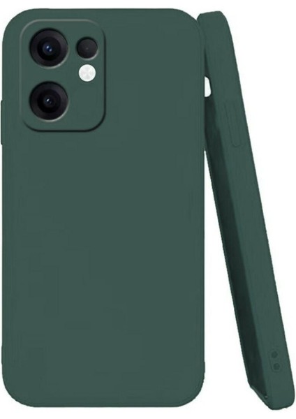 Oppo Reno 13F Uyumlu Silikon Kılıf - Kamera Korumalı Esnek Pastel Renk Kapak - Yeşil