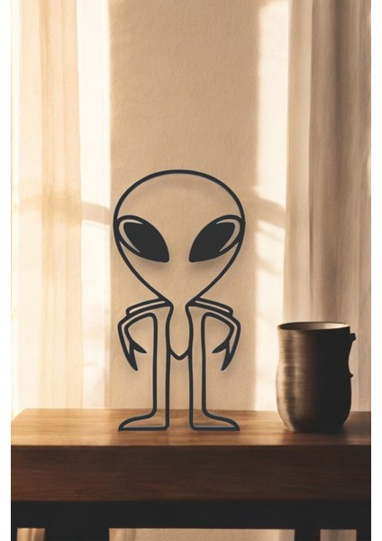 Uzaylı Line Art Figür - Minimalist Dekor & Koleksiyon, Ev Dekoru, 3D Baskı