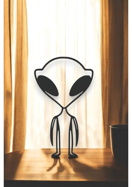 Uzaylı Line Art Figür - Minimalist Dekor & Koleksiyon, Ev Dekoru, 3D Baskı