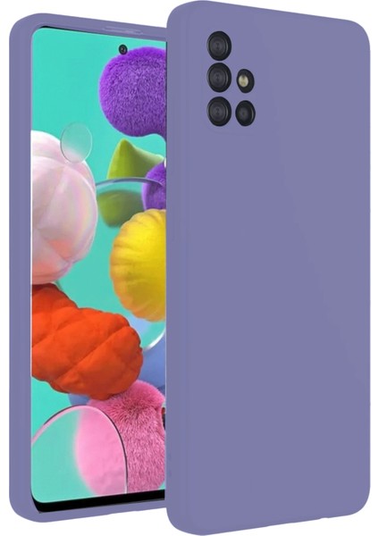 Samsung Galaxy A31 Kılıf Nano Içi Kadife Silikon - Lila Ferrg