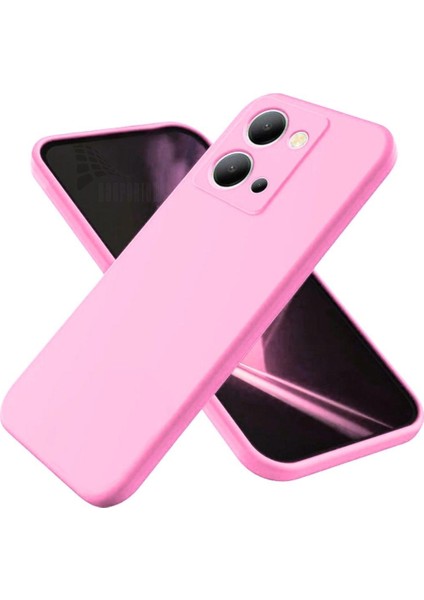 Vivo Y36 Uyumlu Silikon Kılıf - Kamera Korumalı Esnek Pastel Renk Kapak - Pembe