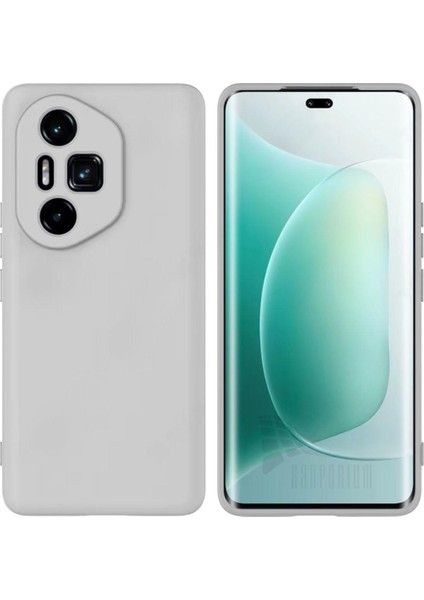 Honor 300 Pro Uyumlu Silikon Kılıf - Kamera Korumalı Esnek Pastel Renk Kapak - Gri