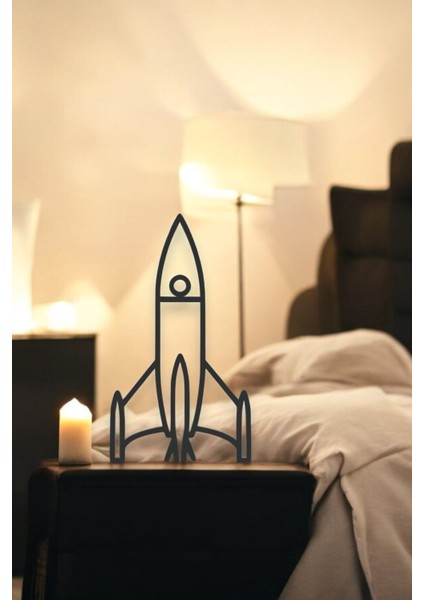 Roket Line Art Figür - Minimalist Dekor & Koleksiyon, Ev Dekoru, 3D Baskı modelleri