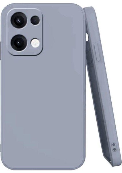 Oppo Reno 13 Uyumlu Silikon Kılıf - Kamera Korumalı Esnek Pastel Renk Kapak - Gri