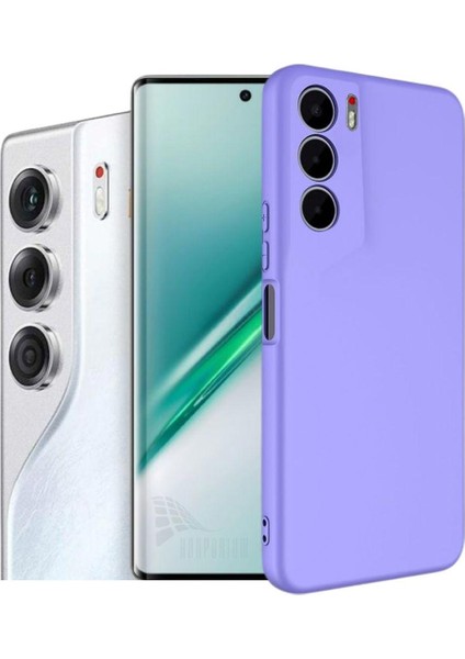 Tecno Camon 40 Cm5 Uyumlu Silikon Kılıf - Kamera Korumalı Esnek Pastel Renk Kapak - Lila