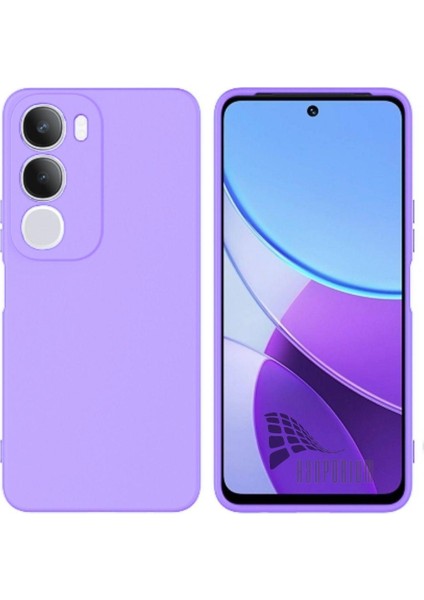 Vivo Y19S Uyumlu Silikon Kılıf - Kamera Korumalı Esnek Pastel Renk Kapak - Lila