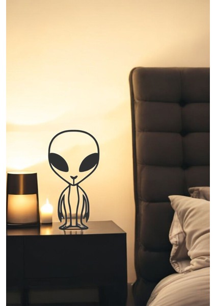 Uzaylı Line Art Figür - Minimalist Dekor & Koleksiyon, Ev Dekoru, 3D Baskı