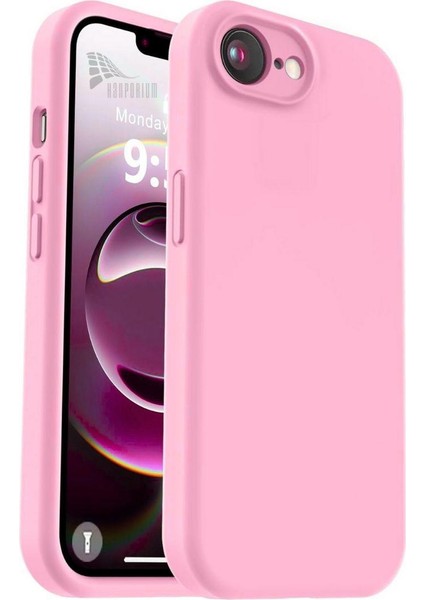Apple iPhone 16E Uyumlu Silikon Kılıf - Kamera Korumalı Esnek Pastel Renk Kapak - Pembe