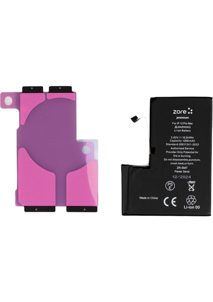 Apple iPhone 12 Pro Max Uyumlu Zore Panter Serisi Batarya fiyatları