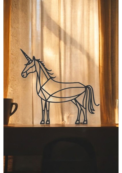 Unicorn Line Art Figür - Minimalist Dekor & Koleksiyon, Ev Dekoru, 3D Baskı