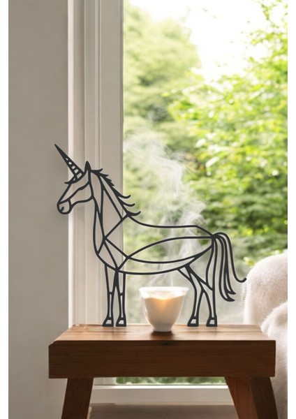 Unicorn Line Art Figür - Minimalist Dekor & Koleksiyon, Ev Dekoru, 3D Baskı fırsatları