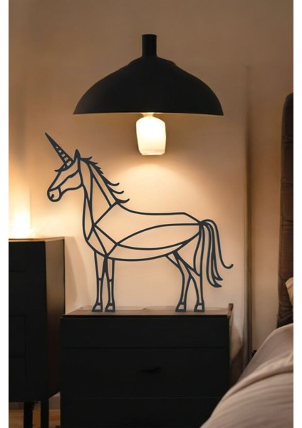 Unicorn Line Art Figür - Minimalist Dekor & Koleksiyon, Ev Dekoru, 3D Baskı indirimleri