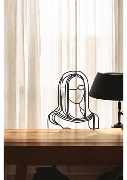 M Lisa Line Art Figür - Minimalist Dekor & Koleksiyon, Ev Dekoru, 3D Baskı