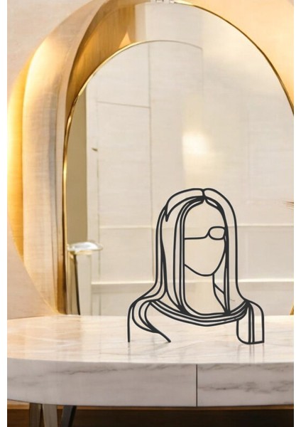 M Lisa Line Art Figür - Minimalist Dekor & Koleksiyon, Ev Dekoru, 3D Baskı indirimleri