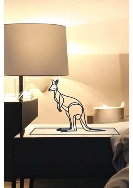 Kanguru Line Art Figür - Minimalist Dekor & Koleksiyon, Ev Dekoru, 3D Baskı