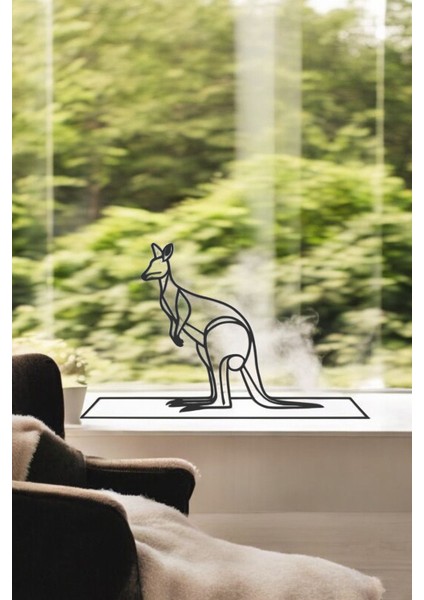 Kanguru Line Art Figür - Minimalist Dekor & Koleksiyon, Ev Dekoru, 3D Baskı