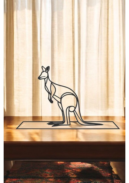 Kanguru Line Art Figür - Minimalist Dekor & Koleksiyon, Ev Dekoru, 3D Baskı