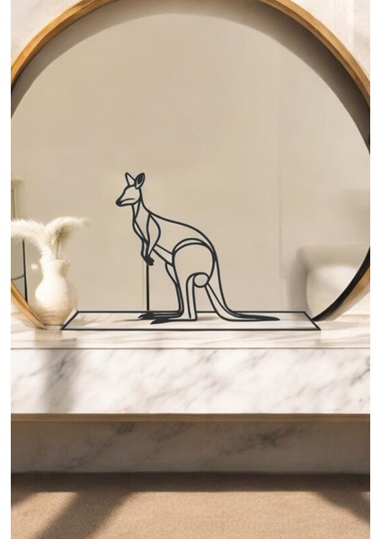 Kanguru Line Art Figür - Minimalist Dekor & Koleksiyon, Ev Dekoru, 3D Baskı