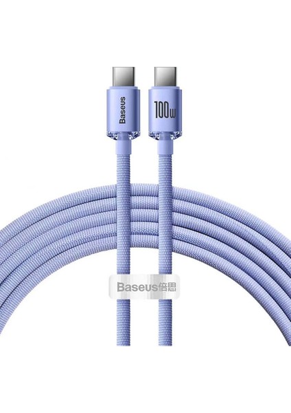 Crystal Shine 100W Type-C To Type-C 2m – Macbook, iPhone 15/16, Android, Telefon, Tablet ve Laptop Şarj Data Kabl