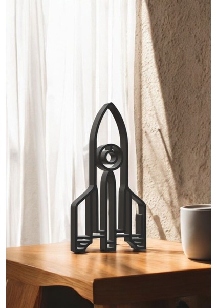 Roket Line Art Figür - Minimalist Dekor & Koleksiyon, Ev Dekoru, 3D Baskı fiyatları