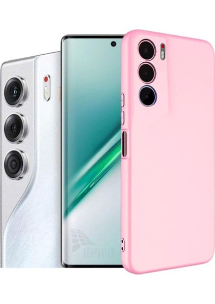 Tecno Camon 40 Cm5 Uyumlu Silikon Kılıf - Kamera Korumalı Esnek Pastel Renk Kapak - Pembe