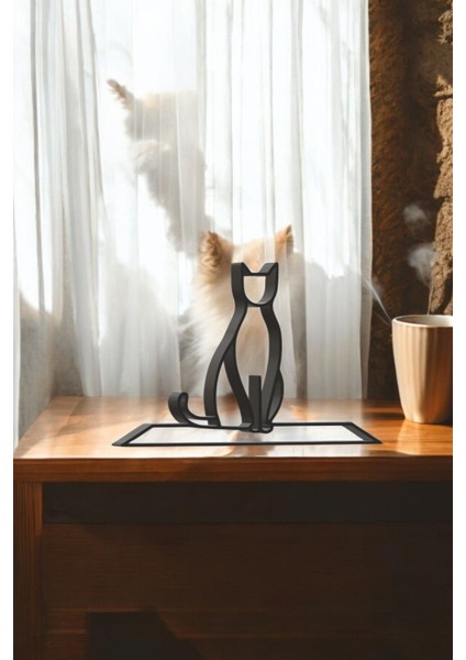 Kedi Line Art Figür - Minimalist Dekor & Koleksiyon, Ev Dekoru, 3D Baskı fiyatları