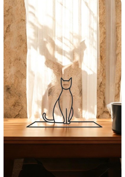 Kedi Line Art Figür - Minimalist Dekor & Koleksiyon, Ev Dekoru, 3D Baskı modelleri