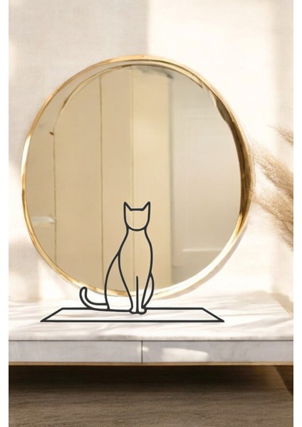 Kedi Line Art Figür - Minimalist Dekor & Koleksiyon, Ev Dekoru, 3D Baskı fırsatları