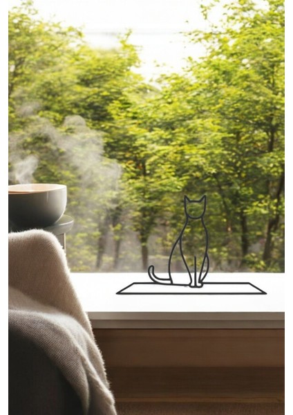 Kedi Line Art Figür - Minimalist Dekor & Koleksiyon, Ev Dekoru, 3D Baskı indirimleri