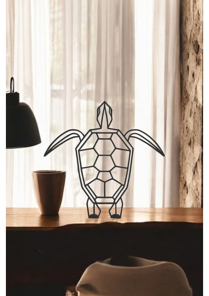 Kaplumbağa Line Art Figür - Minimalist Dekor & Koleksiyon, Ev Dekoru, 3D Baskı