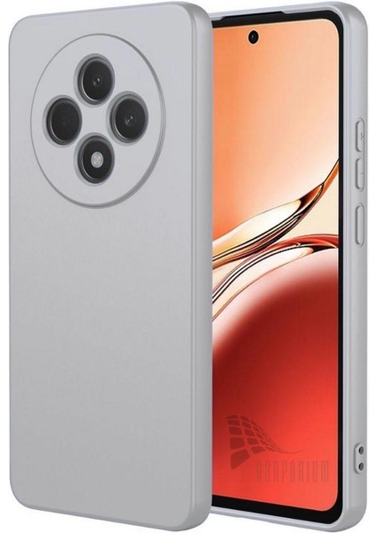 Oppo Reno 12F 5g Uyumlu Silikon Kılıf - Kamera Korumalı Esnek Pastel Renk Kapak - Gri