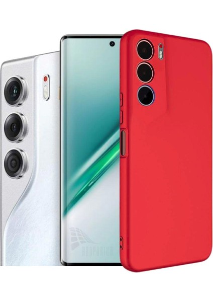 Tecno Camon 40 Cm5 Uyumlu Silikon Kılıf - Kamera Korumalı Esnek Pastel Renk Kapak - Kırmızı