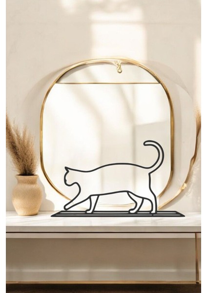 Kedi Line Art Figür - Minimalist Dekor & Koleksiyon, Ev Dekoru, 3D Baskı fırsatları