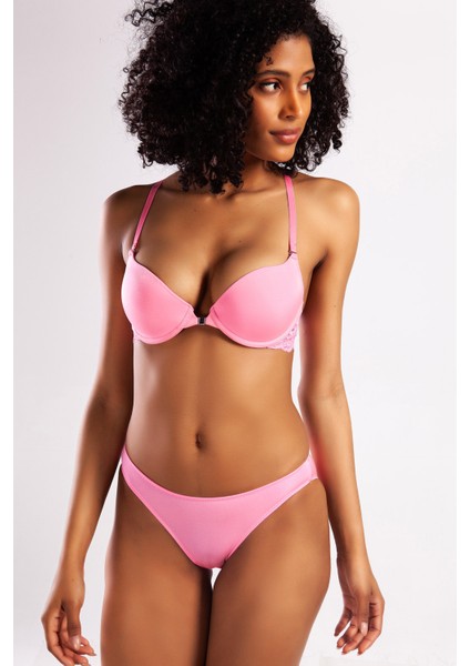 Githa Foam Cup Push Up Bra,neon Pembe Renk Straplez Konforlu ve Şık Sütyen