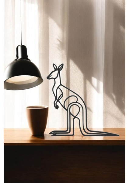 Kanguru Line Art Figür - Minimalist Dekor & Koleksiyon, Ev Dekoru, 3D Baskı