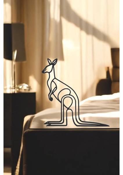 Kanguru Line Art Figür - Minimalist Dekor & Koleksiyon, Ev Dekoru, 3D Baskı