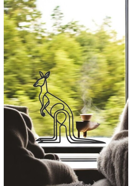 Kanguru Line Art Figür - Minimalist Dekor & Koleksiyon, Ev Dekoru, 3D Baskı