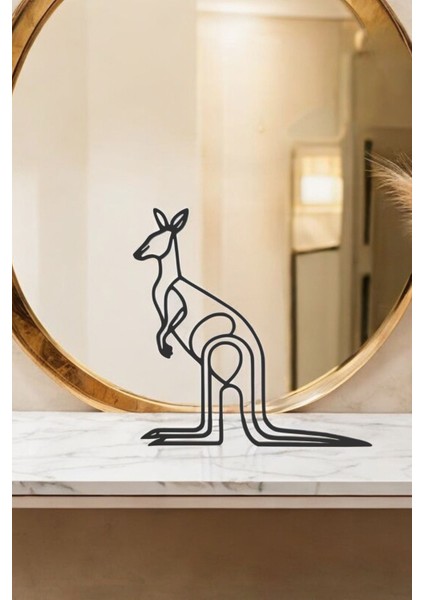 Kanguru Line Art Figür - Minimalist Dekor & Koleksiyon, Ev Dekoru, 3D Baskı