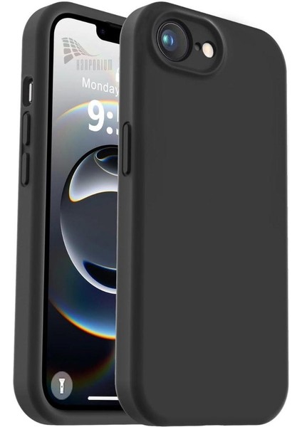 Apple iPhone 16E Uyumlu Silikon Kılıf - Kamera Korumalı Esnek Pastel Renk Kapak - Siyah