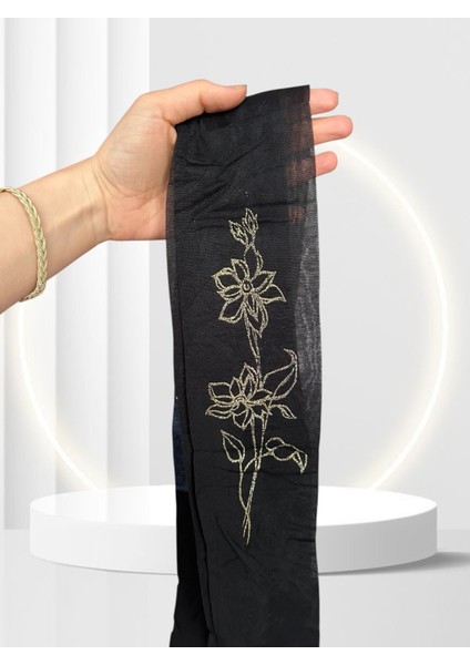 Grisi Vega Ince Siyah Yanları Gold Çiçek Simli Ağsız Ince Külotlu Çorap (Made In Italy) fırsatları