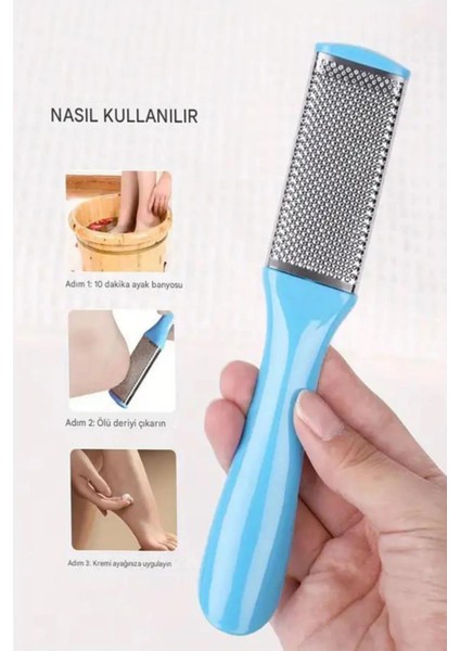 Profesyonel 2' Li Set Topuk Törpüsü Paslanmaz Çelik Pedikür ve Manikür Topuk Rendesi Ayak Törpüsü