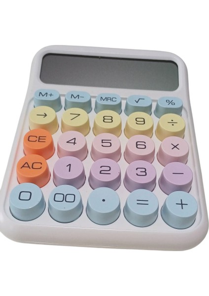 Renkli Büyük Bilgisayar Tuşlu 12 Haneli LCD Ekran Hesap Makinesi -Sarı Renk